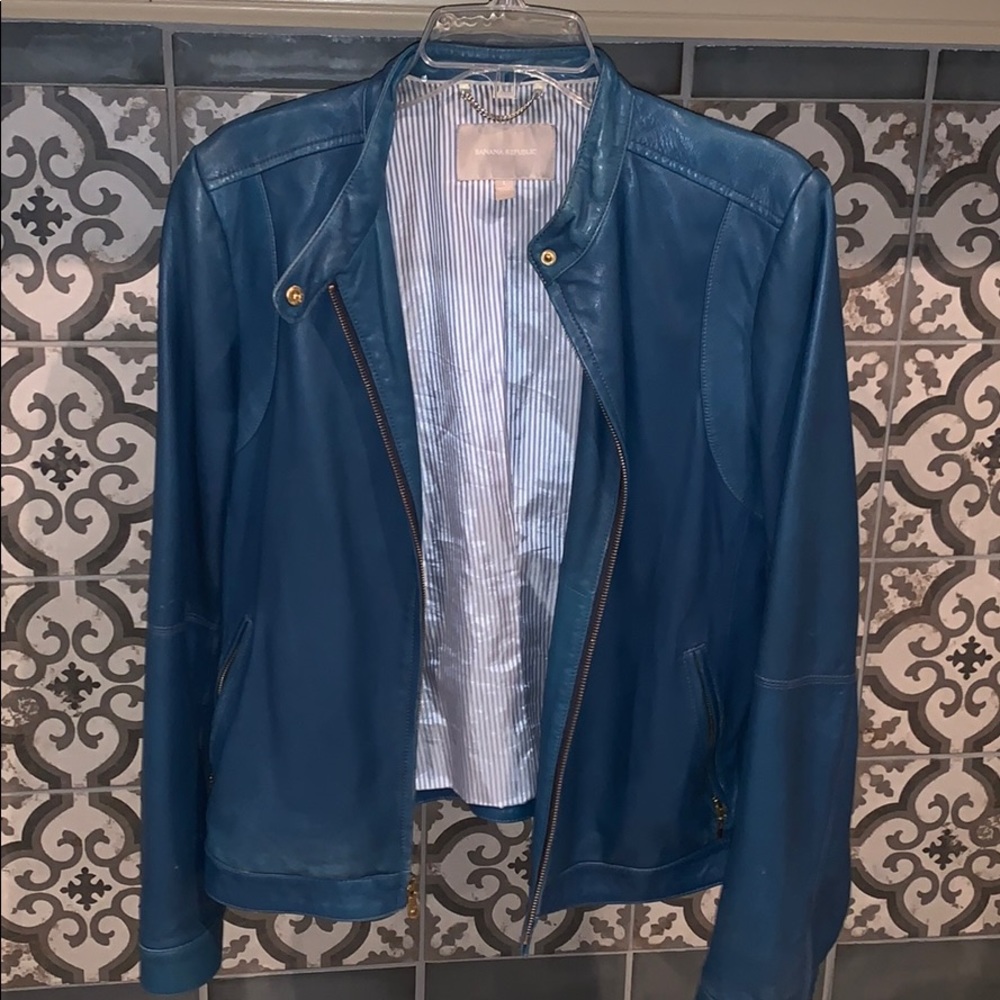 Banana Republic Blue Leather jacket